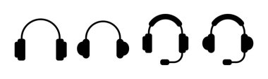 Kulaklık ikonu vektör illüstrasyonu. Kulaklık işareti ve sembol