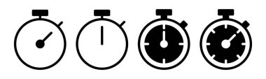 Kronometre ikon vektör illüstrasyonu. Zamanlayıcı işareti ve sembol. Geri sayım simgesi. Zaman Dönemi
