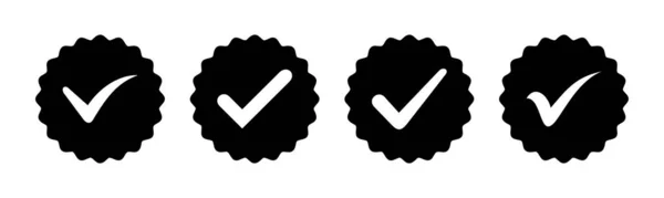 Icono Aprobado Vector Ilustración Icono Medalla Certificada Marca Verificación — Vector de stock