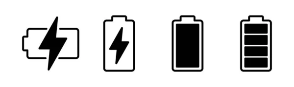 Ícone Bateria Ilustração Vetorial Sinal Carregamento Bateria Símbolo Nível Carga — Vetor de Stock