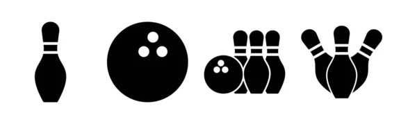 Bowling Icona Vettoriale Illustrazione Palla Bowling Pin Segno Simbolo — Vettoriale Stock