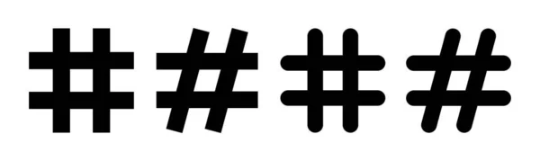Ilustração Vetor Ícone Hashtag Hashtag Sinal Símbolo —  Vetores de Stock