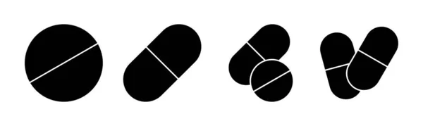 Pills Icon Vector Illustration Capsule Icon Drug Sign Symbol — Stock Vector