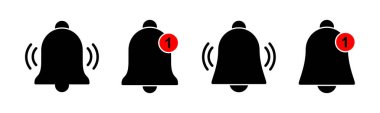 Bell Simgesi vektör çizimi. Web sitesi tasarımı için uyarı işareti ve sembol