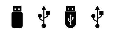 Usb simge vektör illüstrasyonu. Flaş disk işareti ve sembol. Flash disk işareti.