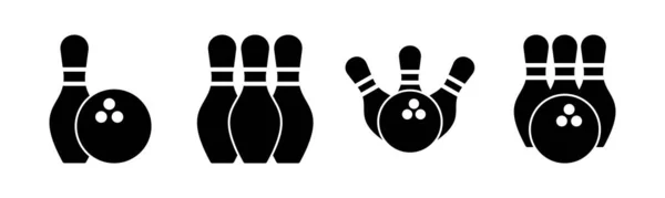 Bowling Icona Vettoriale Illustrazione Palla Bowling Pin Segno Simbolo — Vettoriale Stock