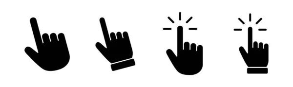 Векторная Иллюстрация Значка Руки Знак Курсора Символ Клик Значка Ручного — стоковый вектор