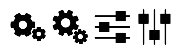 设置图标矢量插图 曲柄设置符号和符号 齿轮标志 — 图库矢量图片