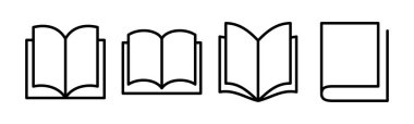Kitap ikonu vektör çizimi. Açık kitap işareti ve sembol. Kitap simgesi