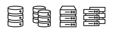Veritabanı ikonu vektör illüstrasyonu. veritabanı işareti ve sembolü