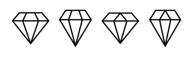 Elmas ikon vektör illüstrasyonu. Elmas taşları işareti ve sembolü