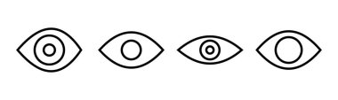 Göz ikonu vektör illüstrasyonu. Göz işareti ve sembol. Bak ve Görüş simgesi. 