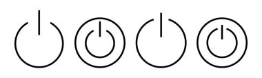 Güç ikonu vektör illüstrasyonu. Güç Anahtarı işareti ve sembolü. Elektrik gücü.