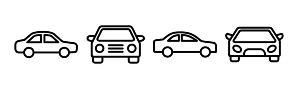 Ilustração Vetor Ícone Carro Sinal Carro Símbolo Pequeno Sedan —  Vetores de Stock