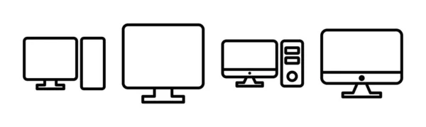 Ilustração Vetor Ícone Computador Sinal Monitor Computador Símbolo —  Vetores de Stock