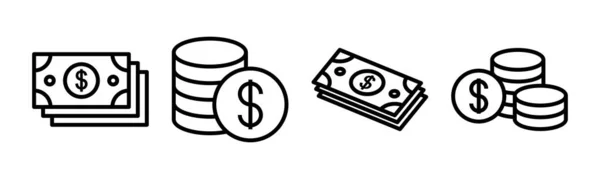 Ilustracja Wektora Pieniądza Znak Symbol Pieniądza — Wektor stockowy