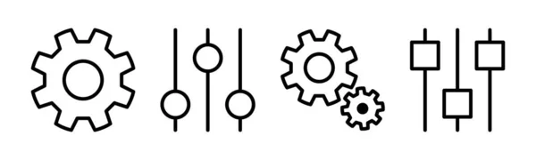 Configuración Icono Vector Ilustración Ajustes Engranaje Signo Símbolo Señal Engranaje — Vector de stock