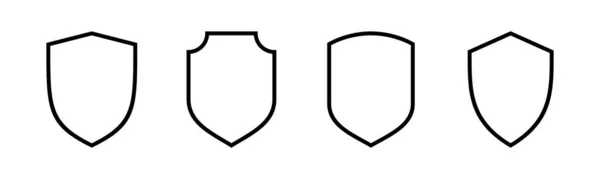 Icono Escudo Ilustración Vectorial Icono Protección Signo Símbolo Seguridad — Vector de stock