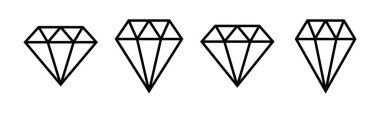 Elmas ikon vektör illüstrasyonu. Elmas taşları işareti ve sembolü