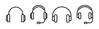 Kulaklık ikonu vektör illüstrasyonu. Kulaklık işareti ve sembol