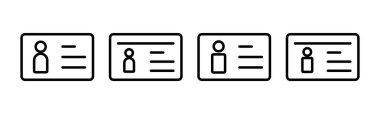 Lisans simgesi vektör illüstrasyonu. Kimlik kartı simgesi. Sürücü ehliyeti, personel kimlik kartı 