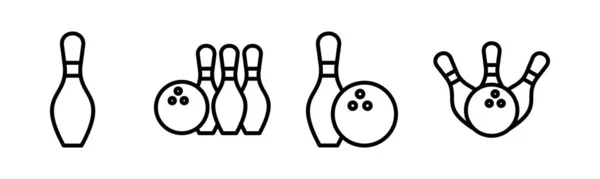 保龄球图标矢量插图 保龄球和别针的标志和符号 — 图库矢量图片