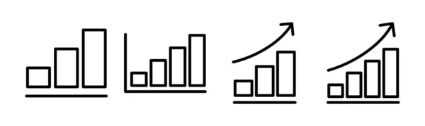 Gráfico Creciente Icono Ilustración Vectorial Signo Símbolo Carta Icono Diagrama — Vector de stock
