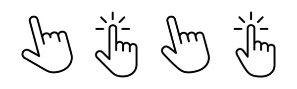 Векторная Иллюстрация Значка Руки Знак Курсора Символ Клик Значка Ручного — стоковый вектор