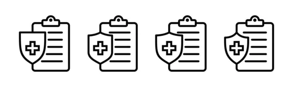 Иллюстрация Иконки Медицинской Страховки Знак Медицинского Страхования Символ — стоковый вектор