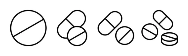 Pills Icon Vektor Illustration Kapselsymbol Zeichen Und Symbol Für Drogen — Stockvektor