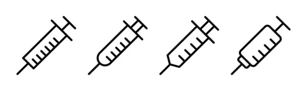 Векторная Иллюстрация Иконки Шприца Знак Инъекции Символ Значок Вакцины — стоковый вектор