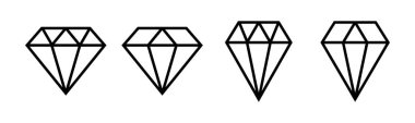 Elmas ikon vektör illüstrasyonu. Elmas taşları işareti ve sembolü