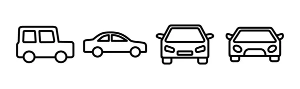 車のアイコンベクトルイラスト 車の記号と記号 小さなセダン — ストックベクタ
