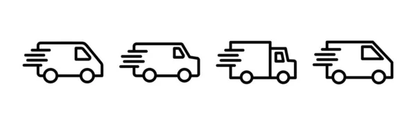 送货卡车图标矢量插图 送货卡车的标志和符号 运送速递图标 — 图库矢量图片