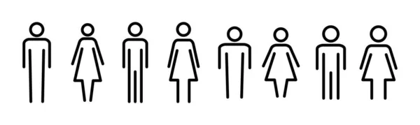Illustration Vectorielle Icônes Homme Femme Signe Symbole Masculin Féminin Filles — Image vectorielle