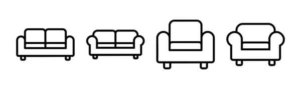 Приклад Вектора Софи Знак Символ Канапи Мебльова Ікона — стоковий вектор