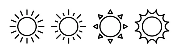 Güneş Ikonu Vektör Illüstrasyonu Parlaklık Işareti Sembol — Stok Vektör