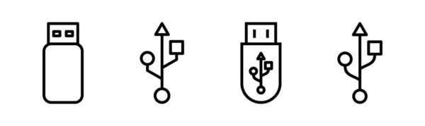 Usb Icon Vector Illustration Flash Disk Sign Symbol Flash Drive — Stock Vector