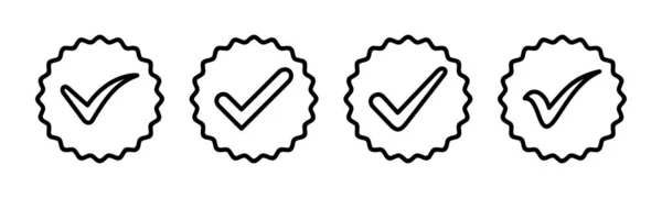 Schválený Vektorový Obrázek Ikony Certifikovaná Medaile Ikona Zaškrtnutí — Stockový vektor