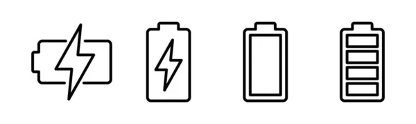 Illustration Vectorielle Icône Batterie Signe Symbole Charge Batterie Niveau Charge — Image vectorielle