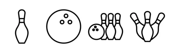Bowling Ikon Vektor Illusztráció Bowling Golyó Pin Jel Szimbólum — Stock Vector