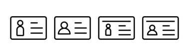 Lisans simgesi vektör illüstrasyonu. Kimlik kartı simgesi. Sürücü ehliyeti, personel kimlik kartı 