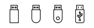 Usb simge vektör illüstrasyonu. Flaş disk işareti ve sembol. Flash disk işareti.