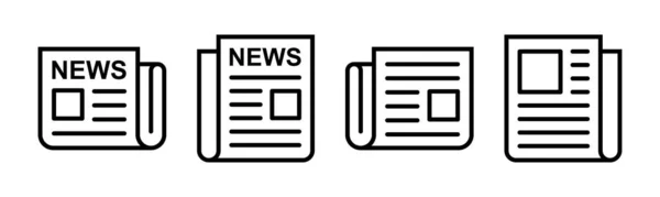 Іконка Газети Векторні Ілюстрації Новинний Паперовий Знак Символ — стоковий вектор