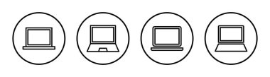 Dizüstü bilgisayar simgesi çizimi. bilgisayar işareti ve sembol