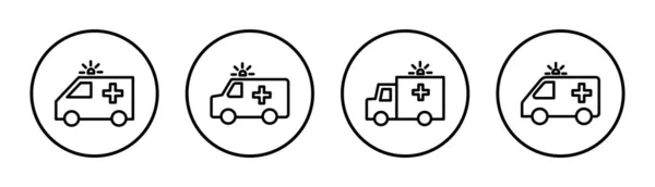 Ambulans Ikon Som Illustration Ambulans Lastbil Tecken Och Symbol Ambulansbil — Stock vektor