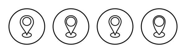 Icono Dirección Conjunto Ilustración Signo Símbolo Ubicación Casa Precisar — Vector de stock