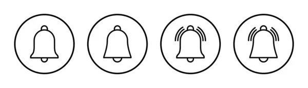 Bell Icon Set Illustration Notification Sign Symbol Web Site Design — Stock Vector