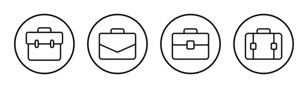 Illustrazione Set Icona Valigetta Segno Simbolo Della Valigia Simbolo Del — Vettoriale Stock