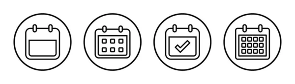 Illustrazione Set Icona Del Calendario Segno Simbolo Del Calendario Simbolo — Vettoriale Stock